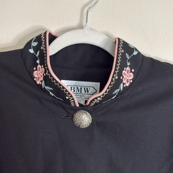 Vintage BMW Designs Floral Embroidered Cropped Western Wool Jacket XL Stagecoach - Picture 6 of 8